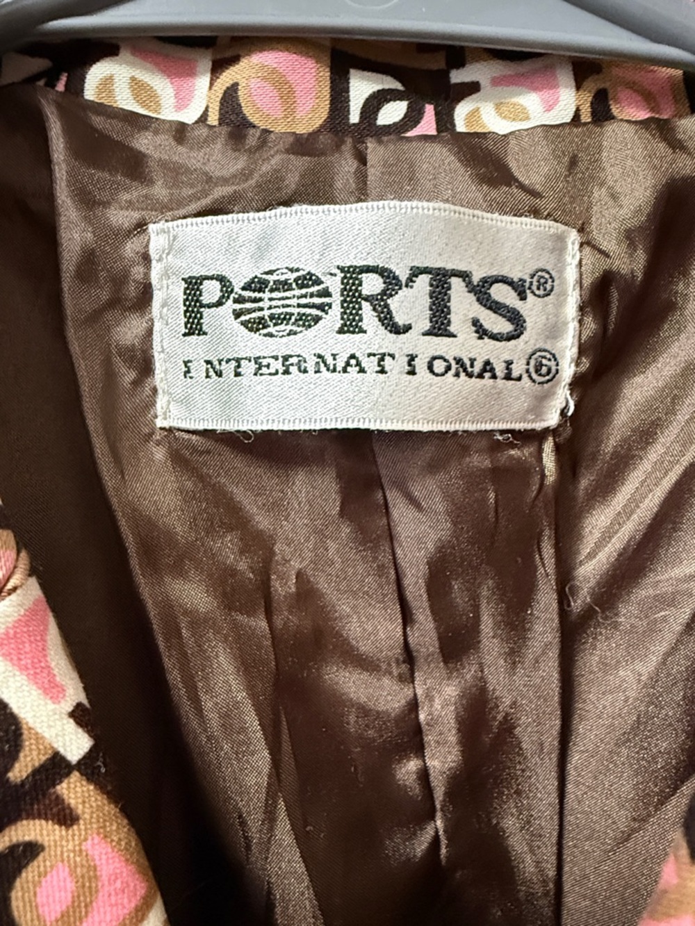 Ports 1961 Pink and Brown Geometric Blazer